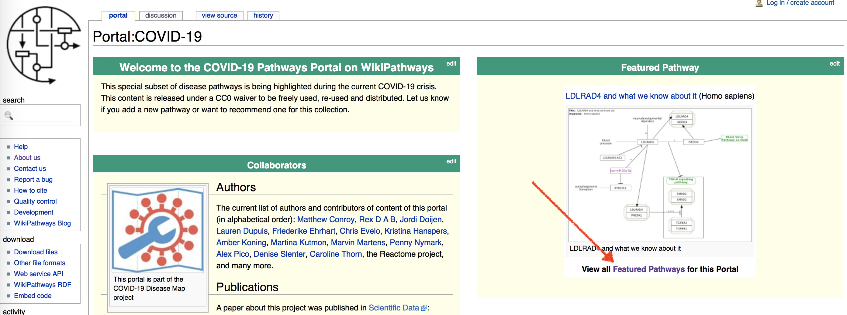 wiki covid portal